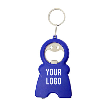 4-In-1 Keychain With Bottle Opener, Flashlight, Tape Measure