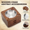Wooden Cigar Ashtray With Accessories Drawer