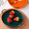 9 Inch Round Gold-Rimmed Dinner Plate