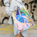 Rainbow Hologram Shopping Tote Bag