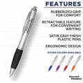 Rubber Grip Black Ink Plastic Ballpoint Pen