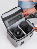 Portable Gray Camera Bag Handheld Shoulder Carry Case