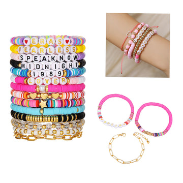 Letter Soft Clay Bracelets