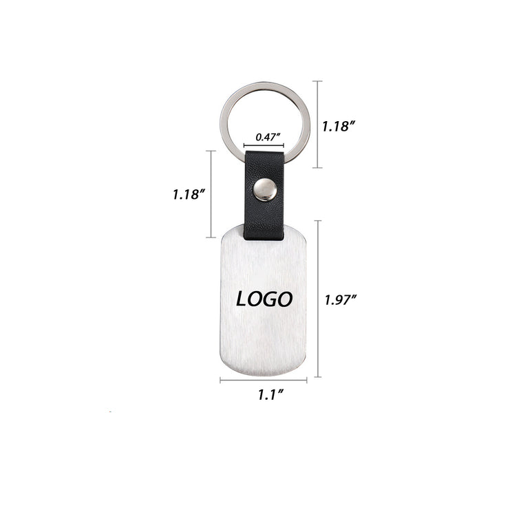 Keychain Key Ring W/Pu Leather Strap