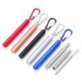 Reusable Stainless Steel Retractable Telescopic Straw Kit