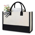 Large Classic Black And White Cotton Canvas Tote