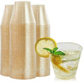 9 Oz Clear Gold Glitter Plastic Cups