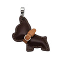 Cute Bulldog Keychain Lovely PU Leather Dog Hanger