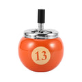 Billiards Shaped Ashtrays Windproof Metal Ashtray W/ Lids