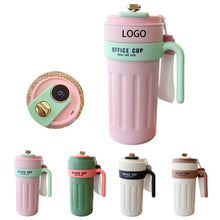 Portable Vacuum Coffee Mug With Temperature Display & Handle