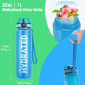 Durable and Leakproof Water Bottles  32oz with Time Marker
