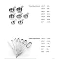 Stainless Steel Measuring Cups and Spoons Set