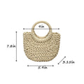 Handmade Woven Straw Tote Bag For Beach Vacation