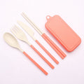 Wheat Straw Foldable Cutlery Set With Case