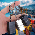 Mini Metal Shipping Container Keychain