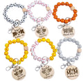 Sport Beaded Bracelet Keychain Baseball Softball Key Ring