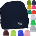 Cuffed Knit Beanie with Patch