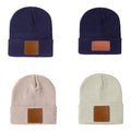 Leather Labeled Warm Knit Cap