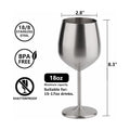 18 OZ Stainless Steel Wine Glasses