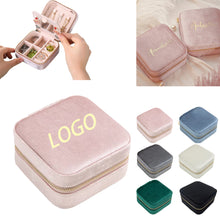 Square Velvet Jewelry Box With Mirror