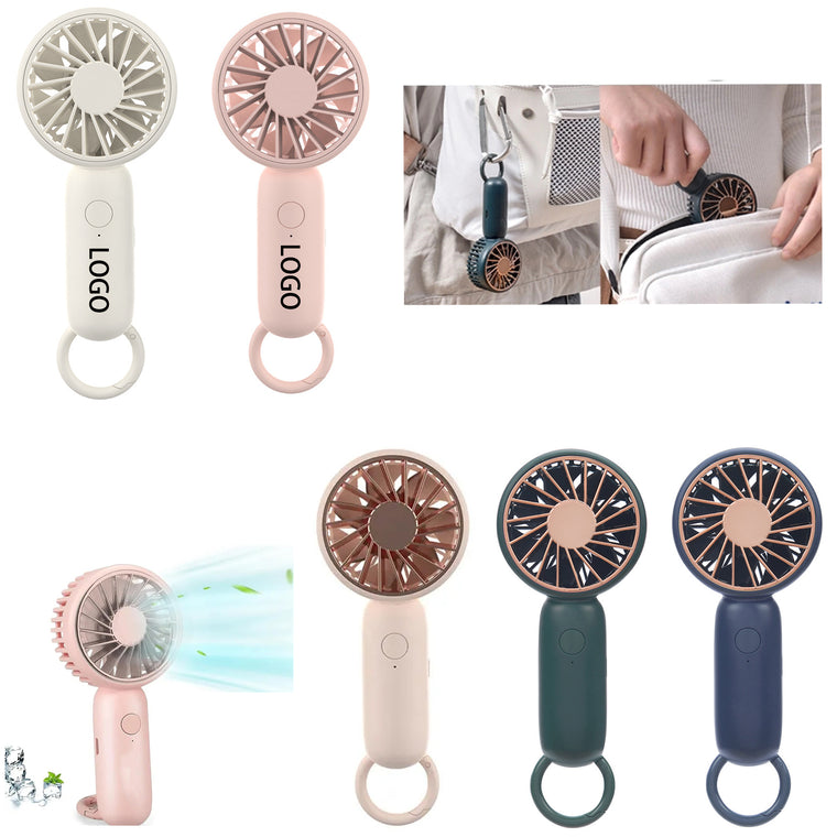 Portable Handheld Fan With Carabiner Rechargeable