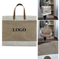 15 ¾″ × 14″ × 7 ¹¹⁄₁₆″ Jute Tote Bag With Waterproof Lining