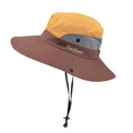 Ponytail Sun Bucket Hat Wide Brim UPF 50+