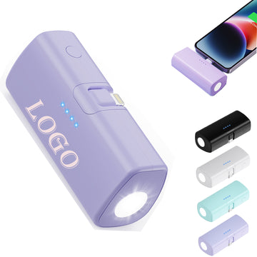 5000mAh Portable Mobile Phone Charger with Light