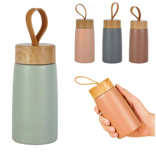 10 oz Woodgrain Insulated Mug With Carrying Handle