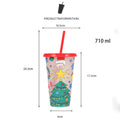 Festive Theme Color Changing Cold Cups With Lids Straws