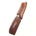 Portable Foldable Wooden Moustache Beard Brush Hair Comb