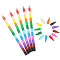 12 Color Block Patchwork Crayons