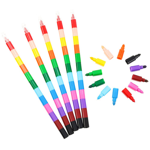 12 Color Block Patchwork Crayons