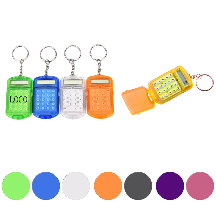 8-Digit Pocket Clamshell Electronic Calculator W/ KeyChain