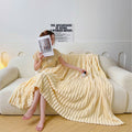 Thick Fleece Milk Velvet Throw Blanket for Office Nap, Cozy
