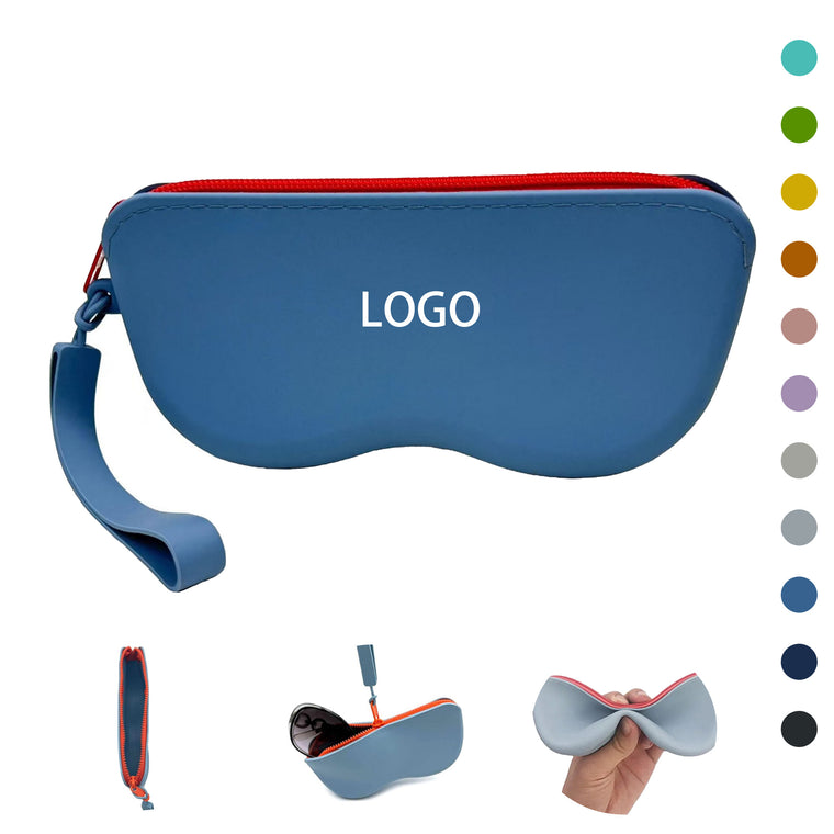 Portable Silicone Eyeglass Case With Zipper
