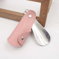 Foldable Shoehorn Keychain PU Leather Shoe Helper Keyring