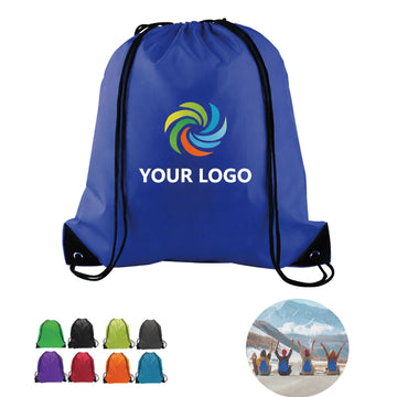 210D RPET Drawstring Backpack Lightweight Gym Bag