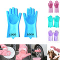 Silicone Dishwashing Gloves With Scrubbers