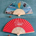 Full Color Folding Paper Fan with Bamboo Handle
