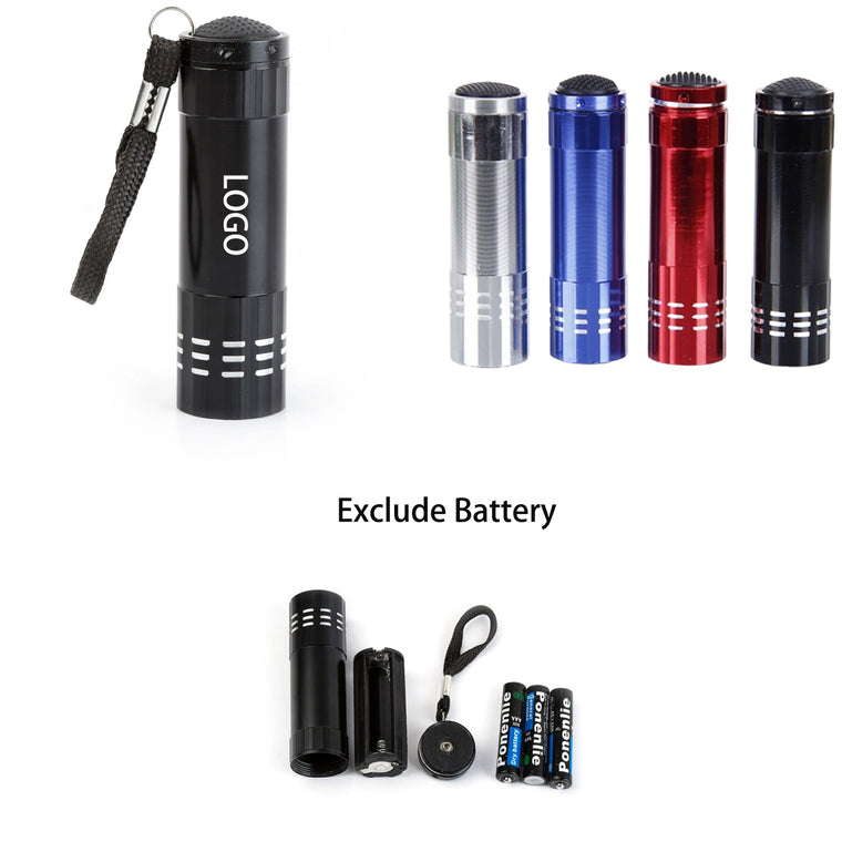 Portable Mini 9 LED Flashlight Ultraviolet Lights W/ Lanyard