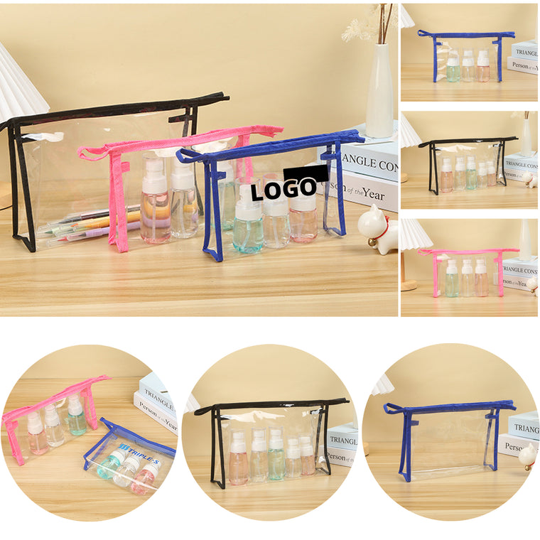 3Pcs Multi-Purpose Waterproof Clear Vinyl Zippered Pouch
