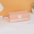 Oxford Fabric Dual Zipper Pencil Case With Handle