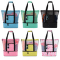 Mesh Beach Tote Bag With Cooler Insulated