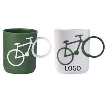 Plastic Couple Cup Bicycle Handle Shaped Toothbrush Cup Mug