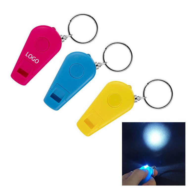 Portable Mini Plastic Whistle Keychain LED Light UV Light