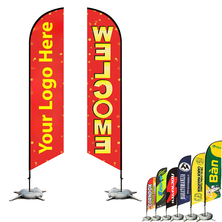 Feather Flag Kit- Double Sided W/Spike Base