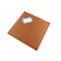 Square Bottle Opener Coaster With PU leather Protective