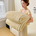 Thick Fleece Milk Velvet Throw Blanket for Office Nap, Cozy