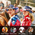 Vintage Patriotic Straw Western Cowboy Hat